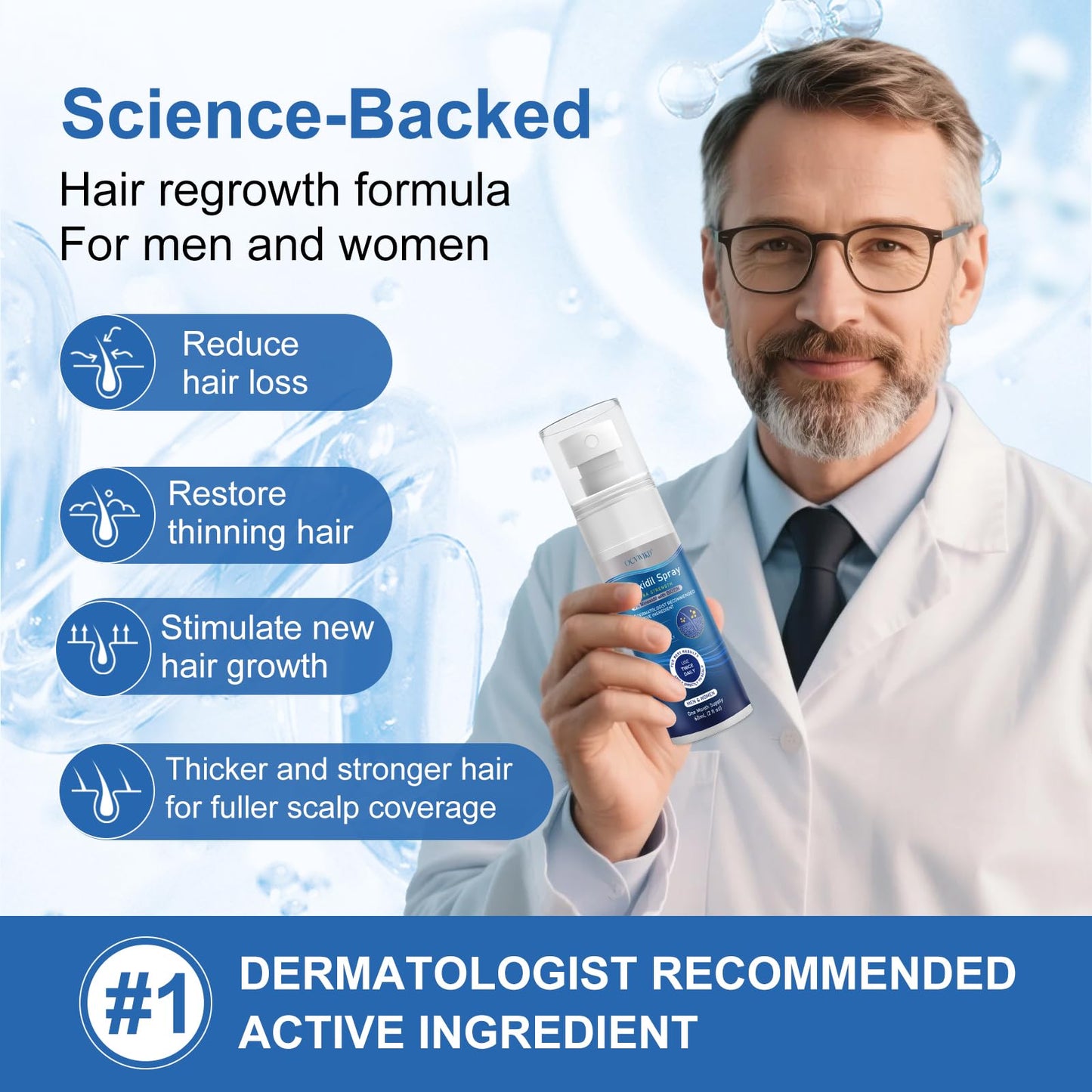 OCVWJKD 5% Minoxidil Spray for Hair Regrowth — Extra Strength 60ml x 7 Bottles