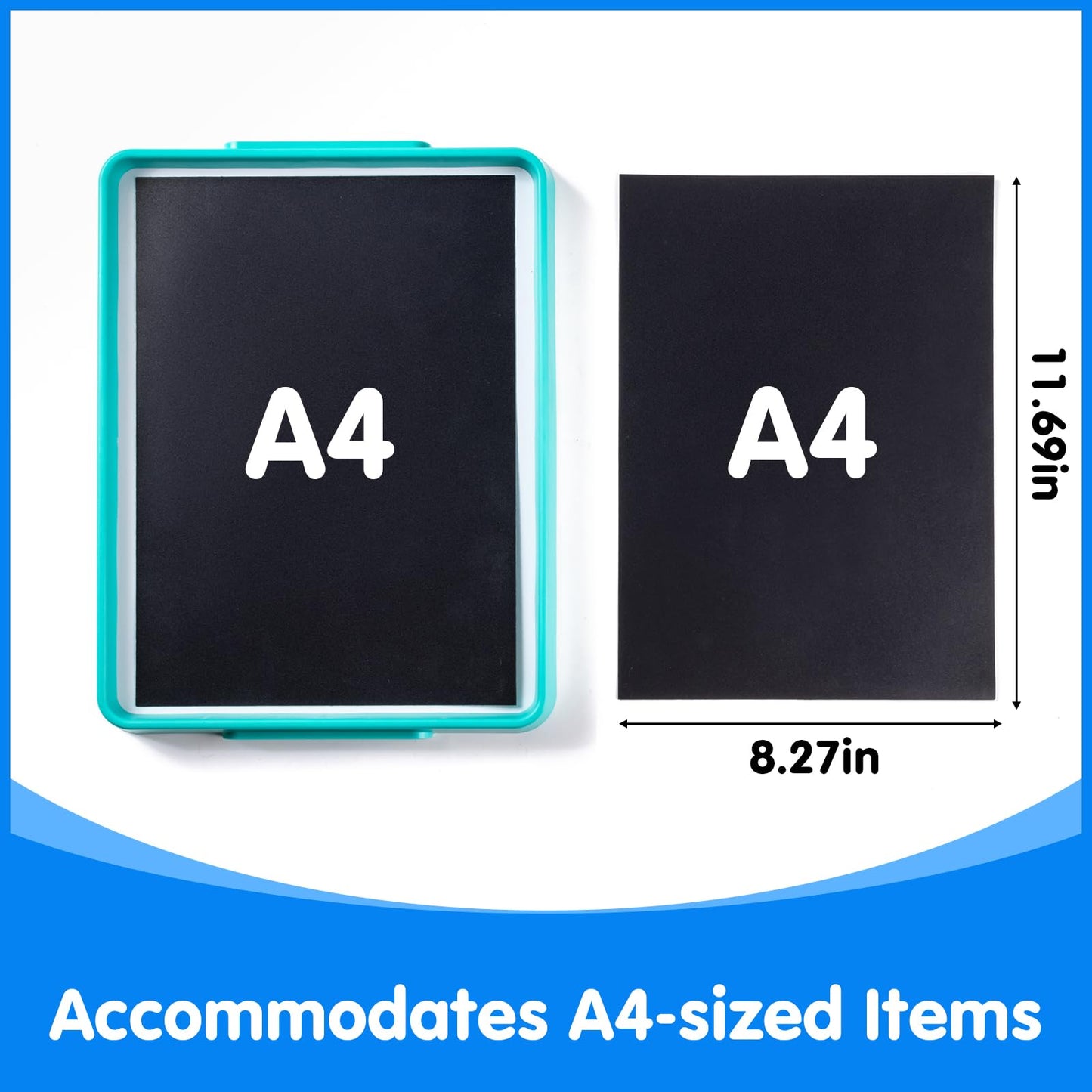 Odoorgames Magnetic Tray – Cyan Whiteboard for Kids, Classroom & Small Groups