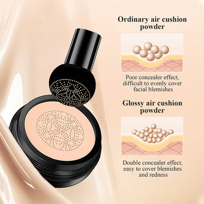 OETUIOW Mushroom Head Air Cushion CC Cream – Moisturizing BB Foundation for Mature Skin (Buff Beige)