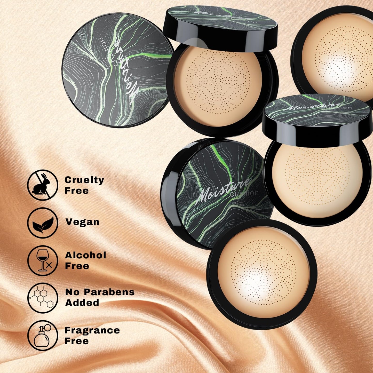 OETUIOW Mushroom Head Air Cushion CC Cream Gift Set — Upgraded Hydrating Formula, 2 Refills, Medium (20g×3)