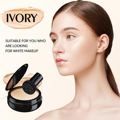OETUIOW Mushroom Head Air Cushion CC Cream – Full Coverage BB Cream (Ivory)