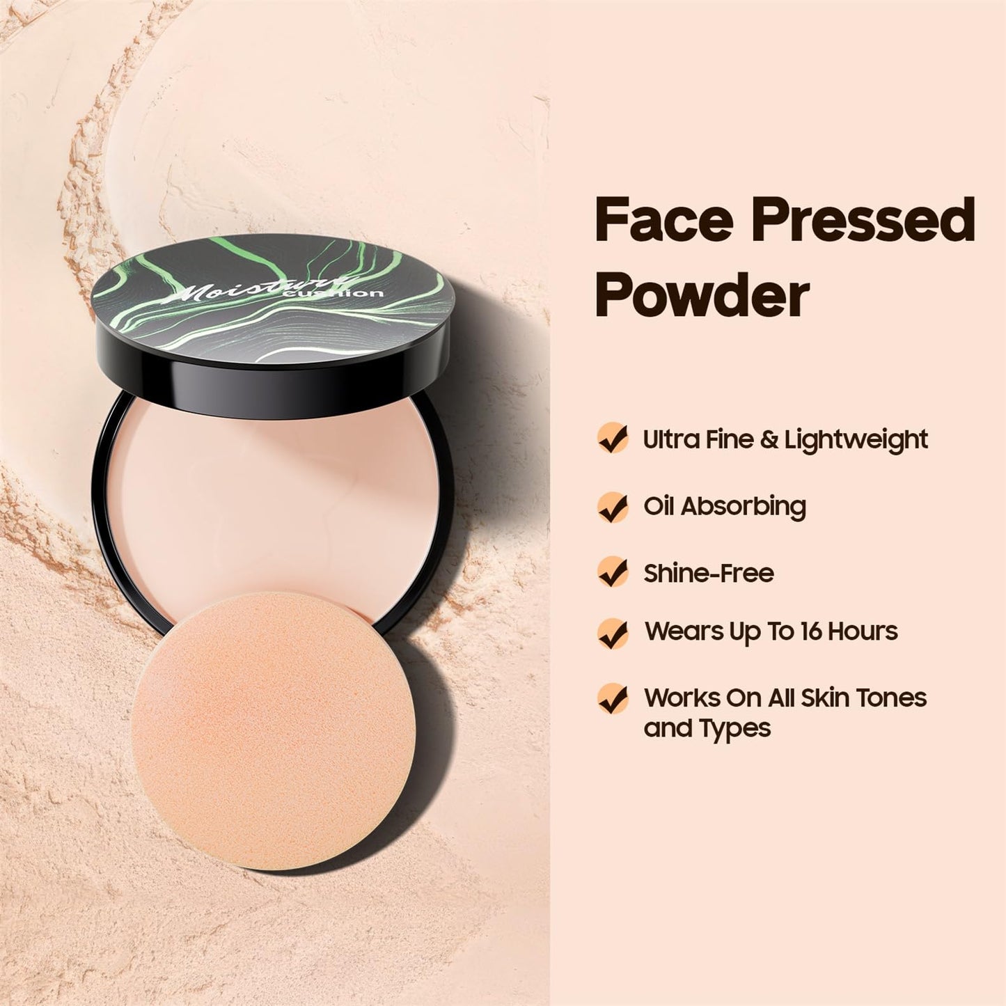 OETUIOW Mushroom Head Air Cushion CC Cream with Setting Powder Set – Shine Control, Blur & Even Skin Tone for All Skin Types