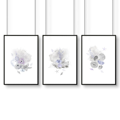 Office wall decor | set of 3 Modern Coastal wall art prints
