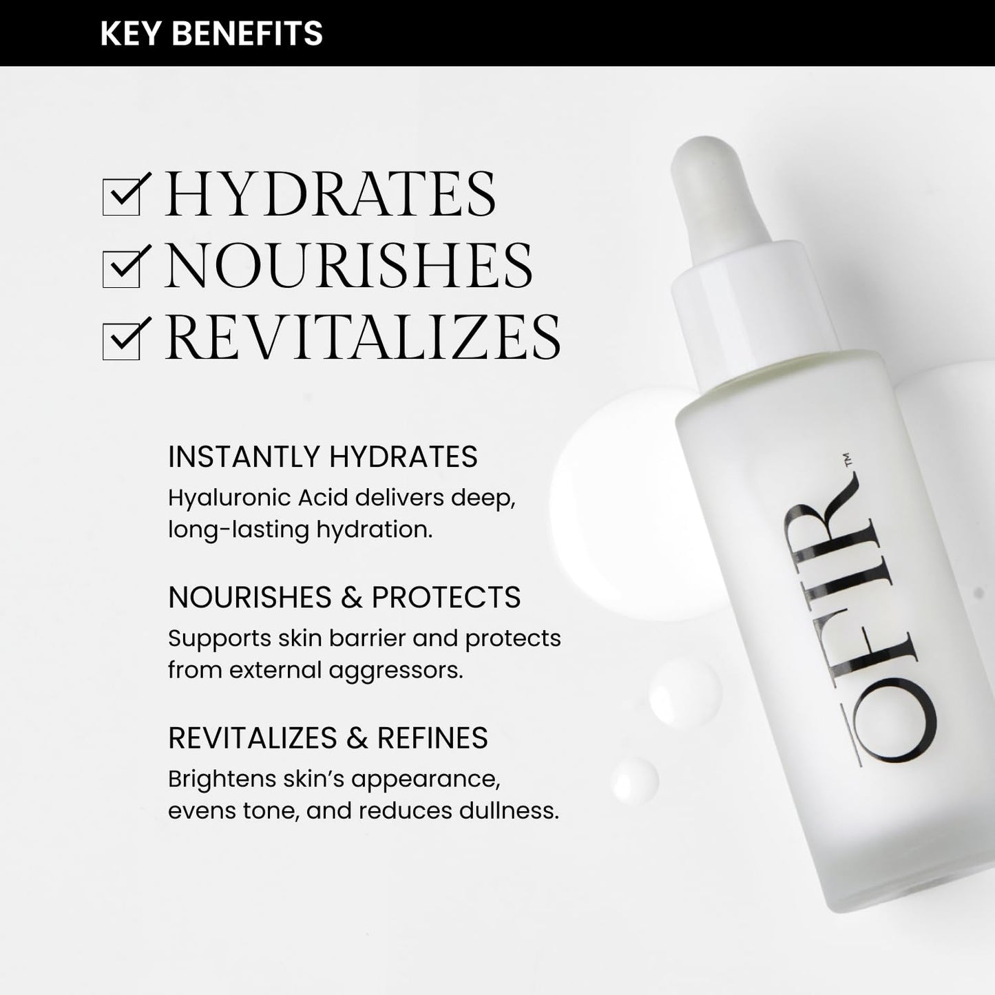 OFIR Face Milk Hydrating Cream Serum – Lightweight Dewy Glow with Vitamin C Mandarin & Hyaluronic Acid