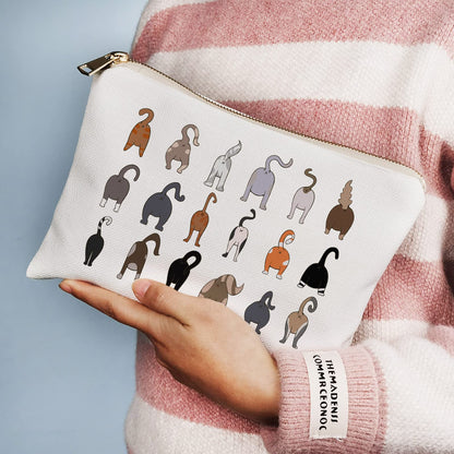 OFlyDesigns Doodle Cat Butt Makeup Bag — Funny Cat Lover Gift