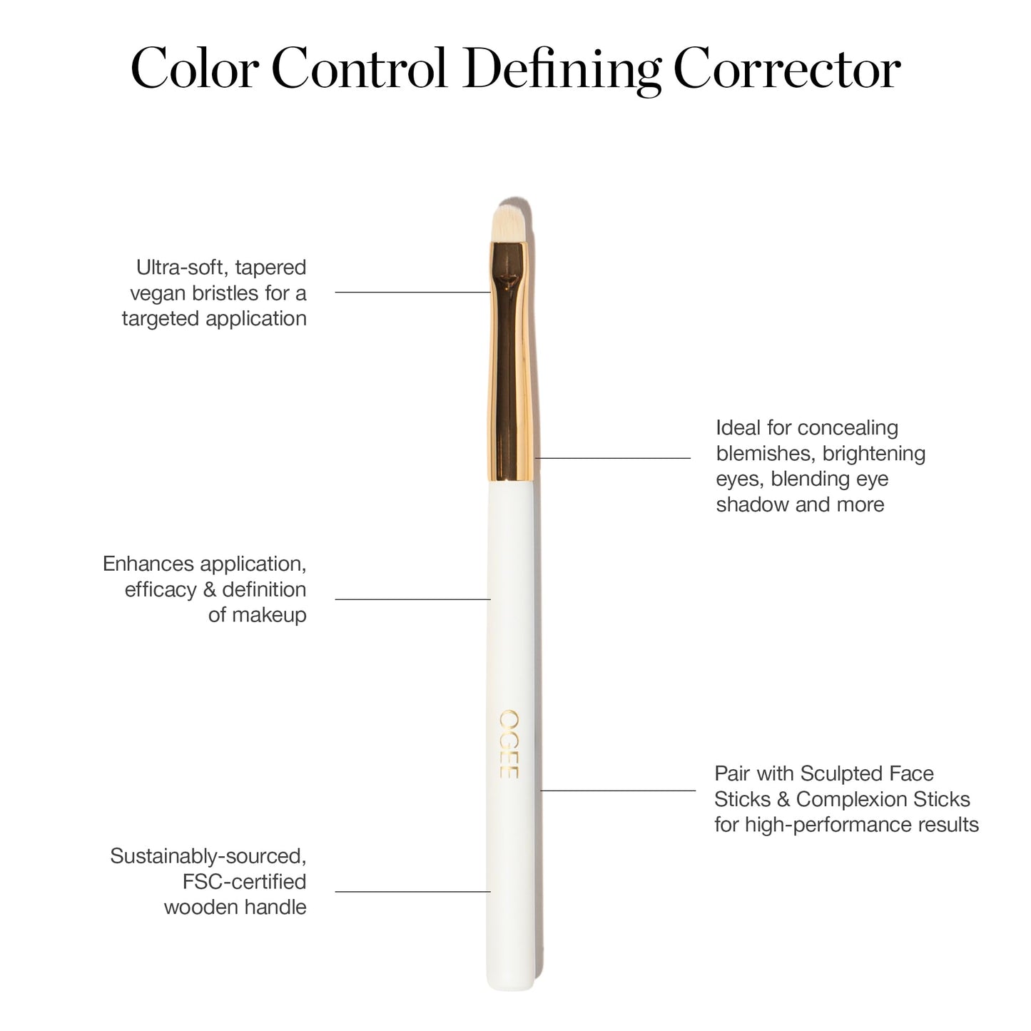 Ogee Makeup Brush Bundle: Blender, Base, Powder, Precision & Cleanser