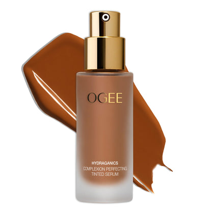 Ogee Complexion Perfecting Liquid Foundation Chestnut 13.75W – Lightweight Tinted Moisturizer with Vitamin C & Jojoba Oil (Certified Organic)