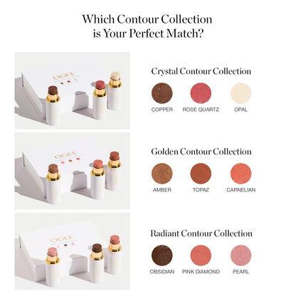 Ogee Face Stick Radiant Trio – Organic Contour Sticks for Subtle Glow (Bronzer, Blush, Highlighter)