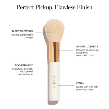 Ogee Makeup Brush Bundle: Blender, Base, Powder, Precision & Cleanser