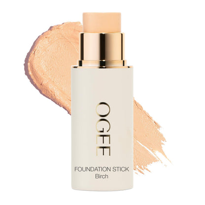 Ogee Sculpted Complexion Foundation Stick Birch 0.25N — Full Coverage Makeup, 70% Organic