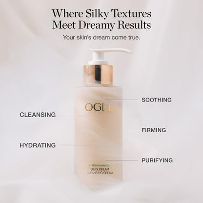 Ogee Silk Dream Facial Cleanser Cream – Certified Organic Daily Cleanser for Hydration, Barrier Support & Softening Fine Lines | 3 oz