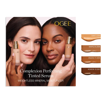 Ogee Complexion Perfecting Liquid Foundation Maple 8.25W — Lightweight Tinted Moisturizer with Vitamin C & Jojoba Oil