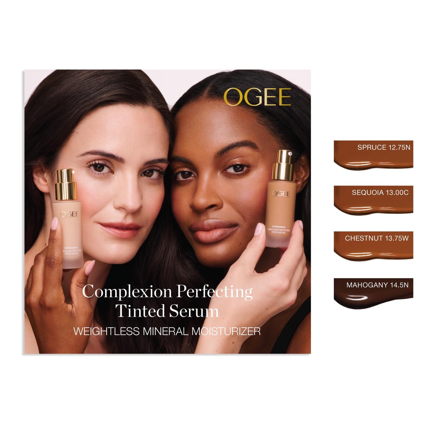 Ogee Complexion Perfecting Liquid Foundation – Lightweight Tinted Moisturizer (Sequoia 13.0C) with Vitamin C & Jojoba Oil