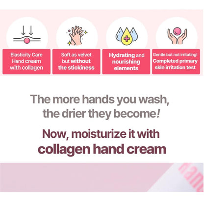 O!GETi Pink Collagen Hand Cream – Dual Collagen, 8-Layer Hyaluronic Acid, Melting Butter Formula