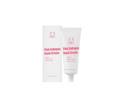 O!GETi Pink Collagen Hand Cream – Dual Collagen, 8-Layer Hyaluronic Acid, Melting Butter Formula