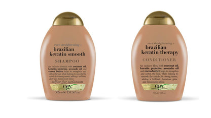 OGX Ever-straightening + Brazilian Keratin Therapy Shampoo & Conditioner Set – 13 oz x 2