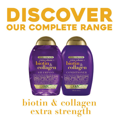 OGX Thick & Full Biotin & Collagen Shampoo & Conditioner – Extra Strength Volumizing Set, 13 fl oz