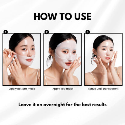 Oh My Pure Hydrogel Collagen Masks – 10-Piece Luxury Korean Skincare Set (5 Anti-Wrinkle + 5 Vegan Mucin)