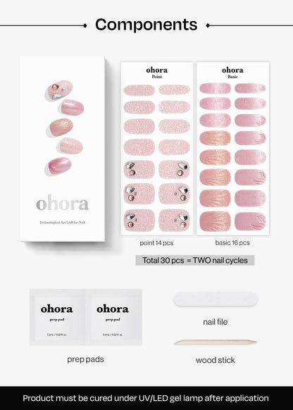 ohora Semi Cured Gel Nail Strips N Mermaid Glow – Salon-Quality, Long-Lasting & Easy to Apply