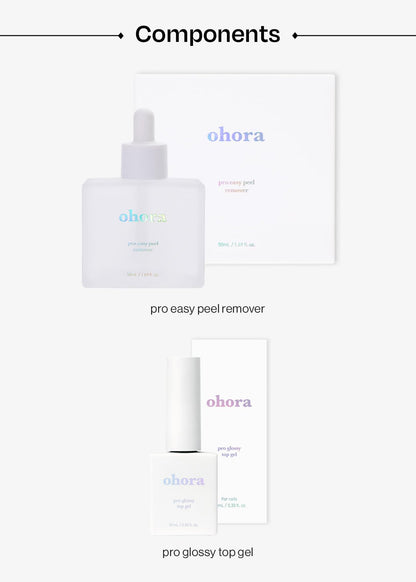 ohora Bundle Set – Nail Essential Duo: Easy Peel Remover & Top Gel for Semi-Cured Gel Nail Strips
