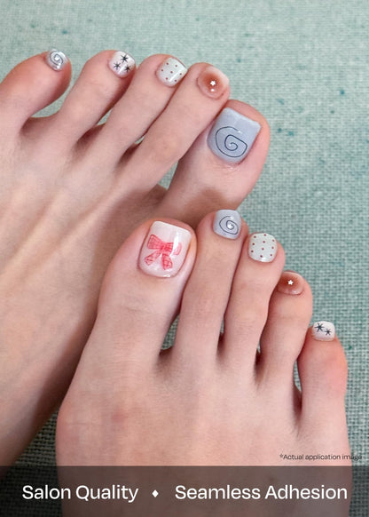 ohora Semi Cured Gel Pedi Strips (P Mini Museum) – Salon-Quality Nail Wraps That Work with Any Nail Lamp