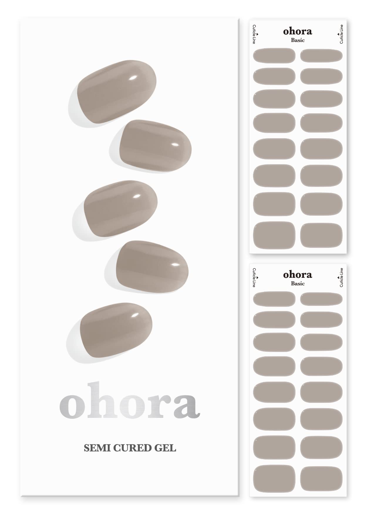 ohora Semi Cured Gel Nail Strips N Bare Gray – Easy DIY Gel Nails, Salon-Quality, Long-Lasting