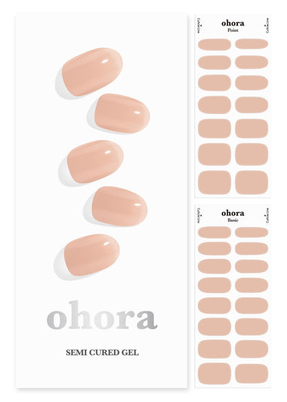 ohora Semi Cured Gel Nail Strips (N Bare Peach) – Salon-Quality, Long-Lasting, Easy Application