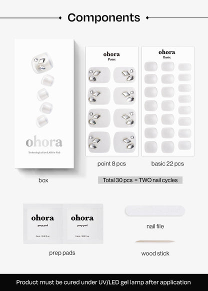 Ohora Semi Cured Gel Pedi Strips P Silky – Salon-Quality, Long-Lasting At-Home Gel Nails