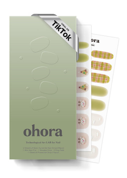 ohora Semi Cured Nail Strips N Beary Merry – Salon-Quality, Easy to Apply