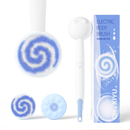 Oh,XIYU Electric Back Scrubber – 2 Heads, 3 Speeds, IPX7 Waterproof, 2200mAh Battery
