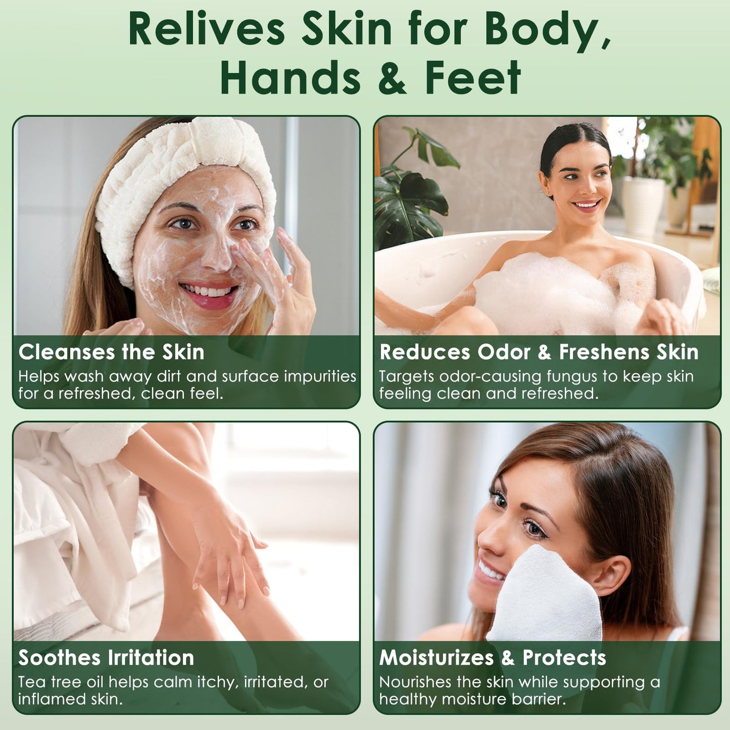 Oiangna Tea Tree Antifungal Soap Bar – 2-Bar Pack for Face & Body Cleanse