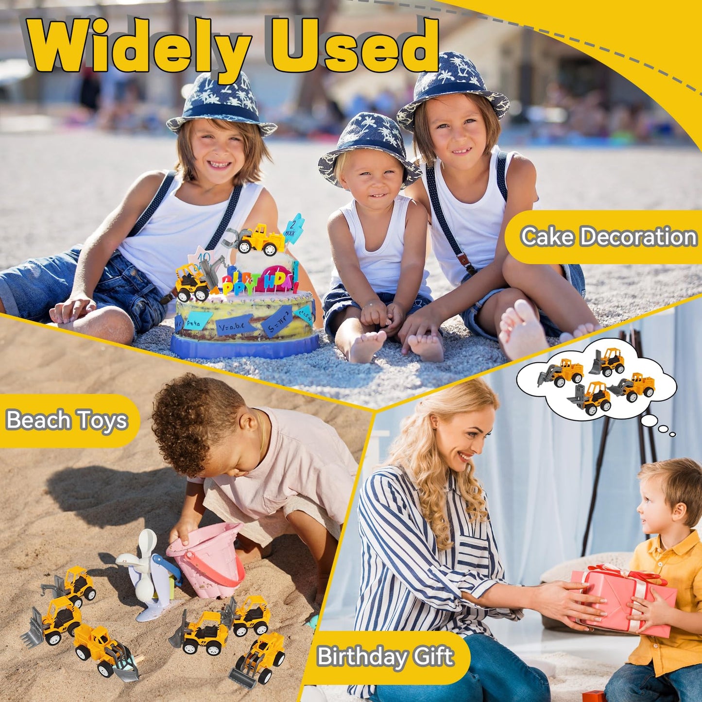 OJYUDD 24 Pcs Mini Construction Vehicles – Pull Back Engineering Toys for Parties