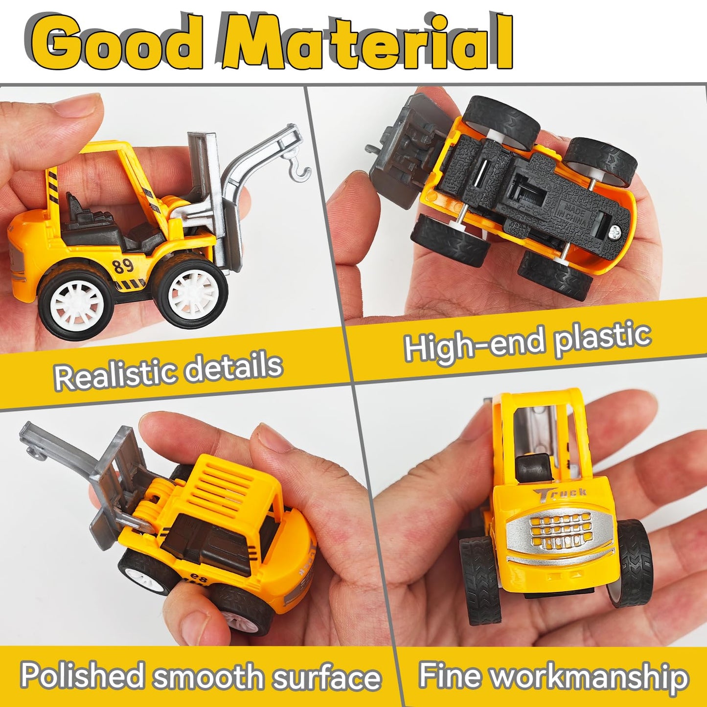 OJYUDD 24 Pcs Mini Construction Vehicles – Pull Back Engineering Toys for Parties