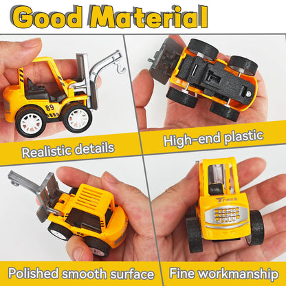 OJYUDD 24 Pcs Mini Construction Vehicles – Pull Back Engineering Toys for Parties