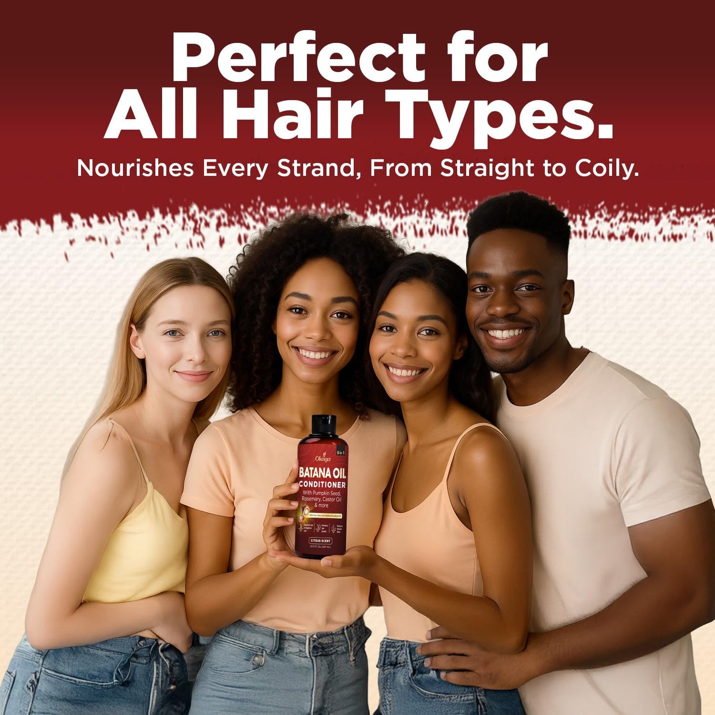 Okaga Batana Oil Conditioner for Hair Growth — 8-in-1 Formula with Aloe Vera, Biotin, Jojoba, Argan (10.15 fl oz) Citrus Scent