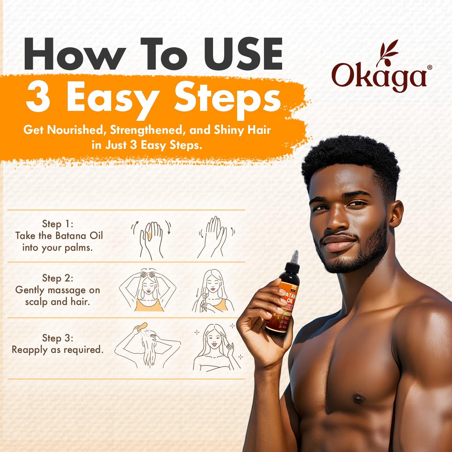 Okaga Batana Oil for Hair Growth – Rosemary, Castor & Pumpkin Seed Oils (2PK)