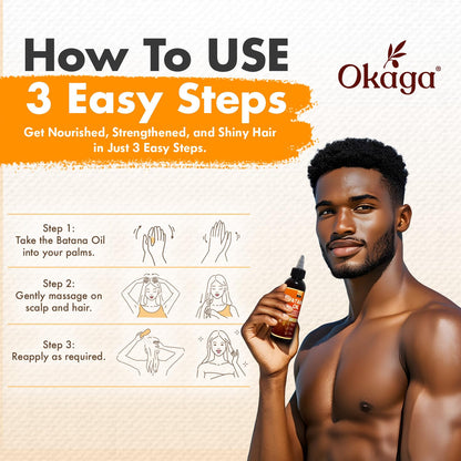 Okaga Batana Oil for Hair Growth – Rosemary, Castor & Pumpkin Seed Oils (2PK)
