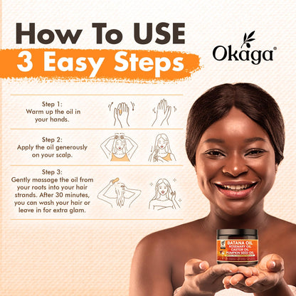 Okaga Batana Oil for Hair Growth – All-in-One Botanical Blend (3PK)