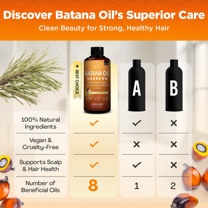 Okaga Batana Oil Shampoo 8-in-1 for Hair Growth – 3 Pack