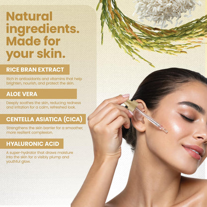 Okaga Rice Peel Shot Ampoule – Gentle Rice Exfoliant for Bright, Hydrated Skin (90 mL)