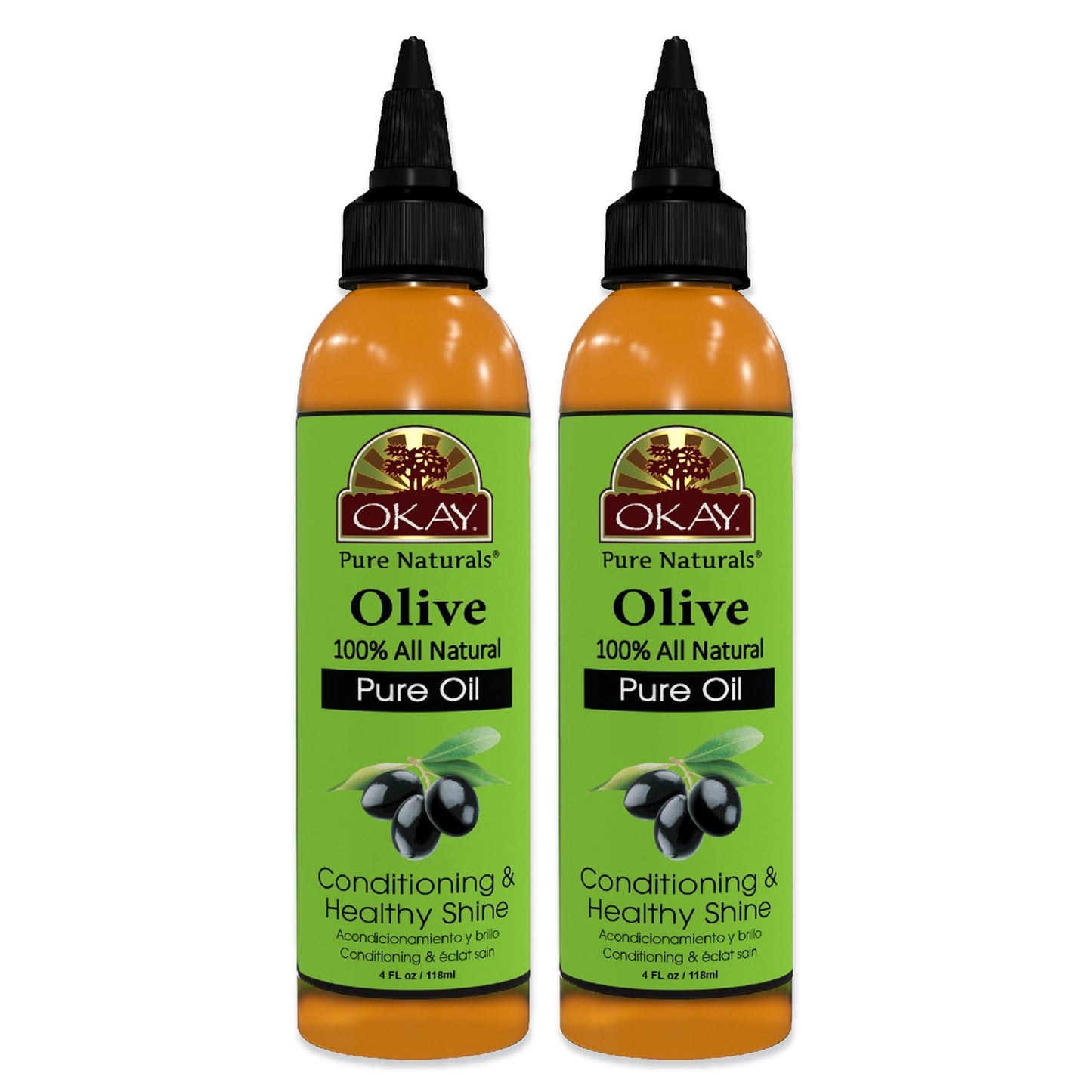 OKAY 100% Pure Olive Oil for Skin & Hair – Cold-Pressed, 4 Fl Oz (2-Pack)