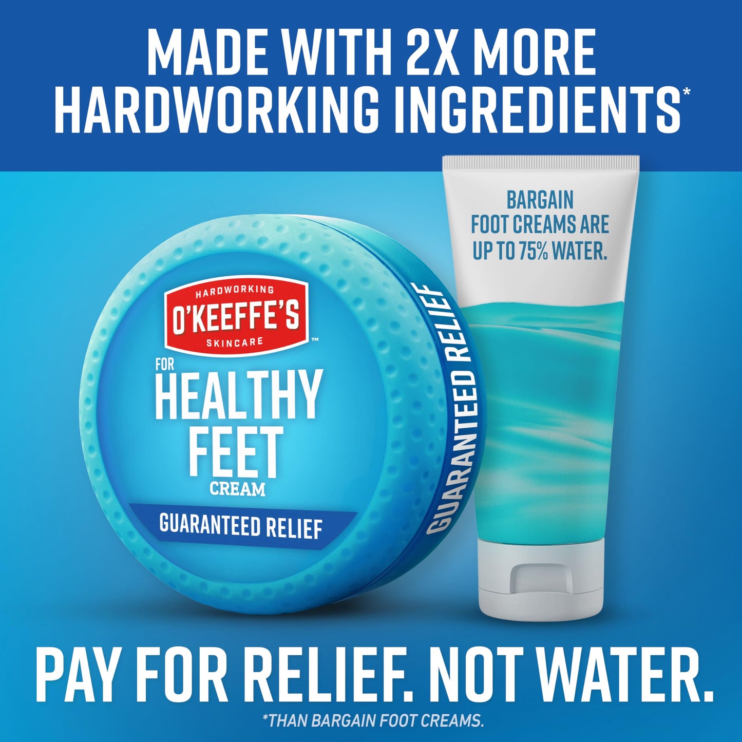 O'Keeffe's for Healthy Feet Foot Cream – 3.2 oz Jar (12 Pack) – Relief for Dry, Cracked Feet