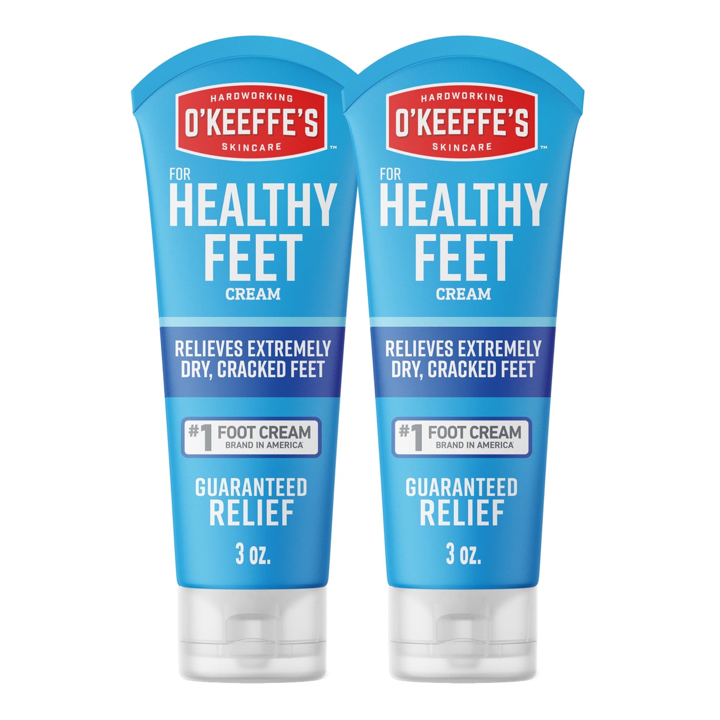 O'Keeffe's for Healthy Feet Foot Cream - 3 oz Tube (2 Pack) | Dry, Cracked Feet Relief
