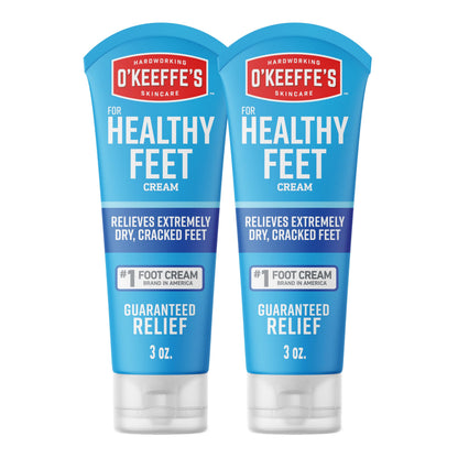 O'Keeffe's for Healthy Feet Foot Cream - 3 oz Tube (2 Pack) | Dry, Cracked Feet Relief