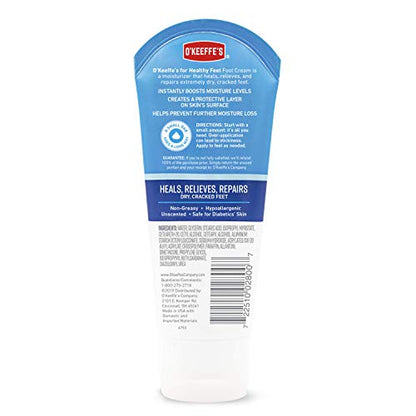 O'Keeffe's Healthy Feet Foot Cream Tube 3 Pack (3 oz) | Deep Moisturizing, Non-Greasy