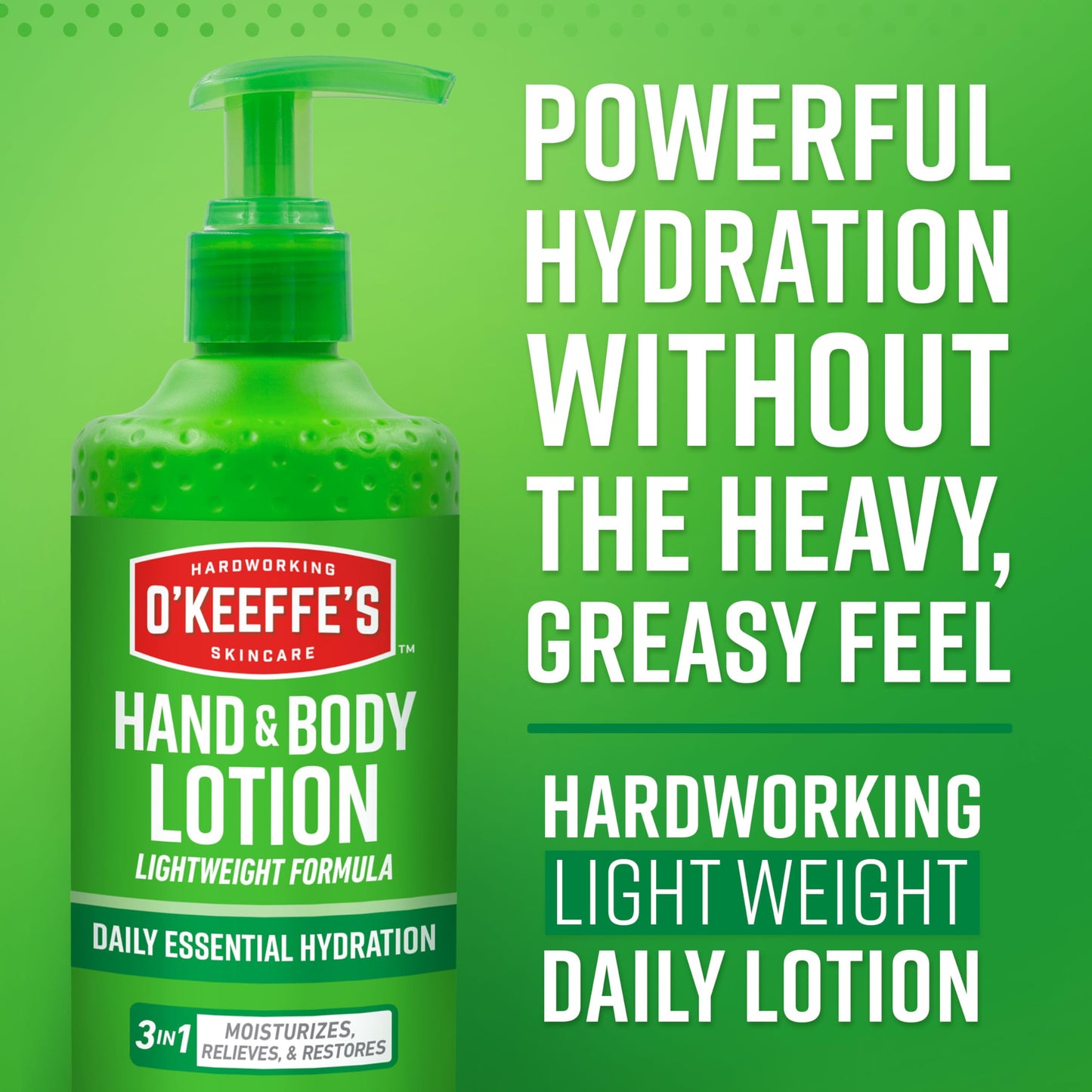 O'Keeffe's Hand & Body Lotion 12 oz Pump – Daily Hydration & Dry Skin Relief