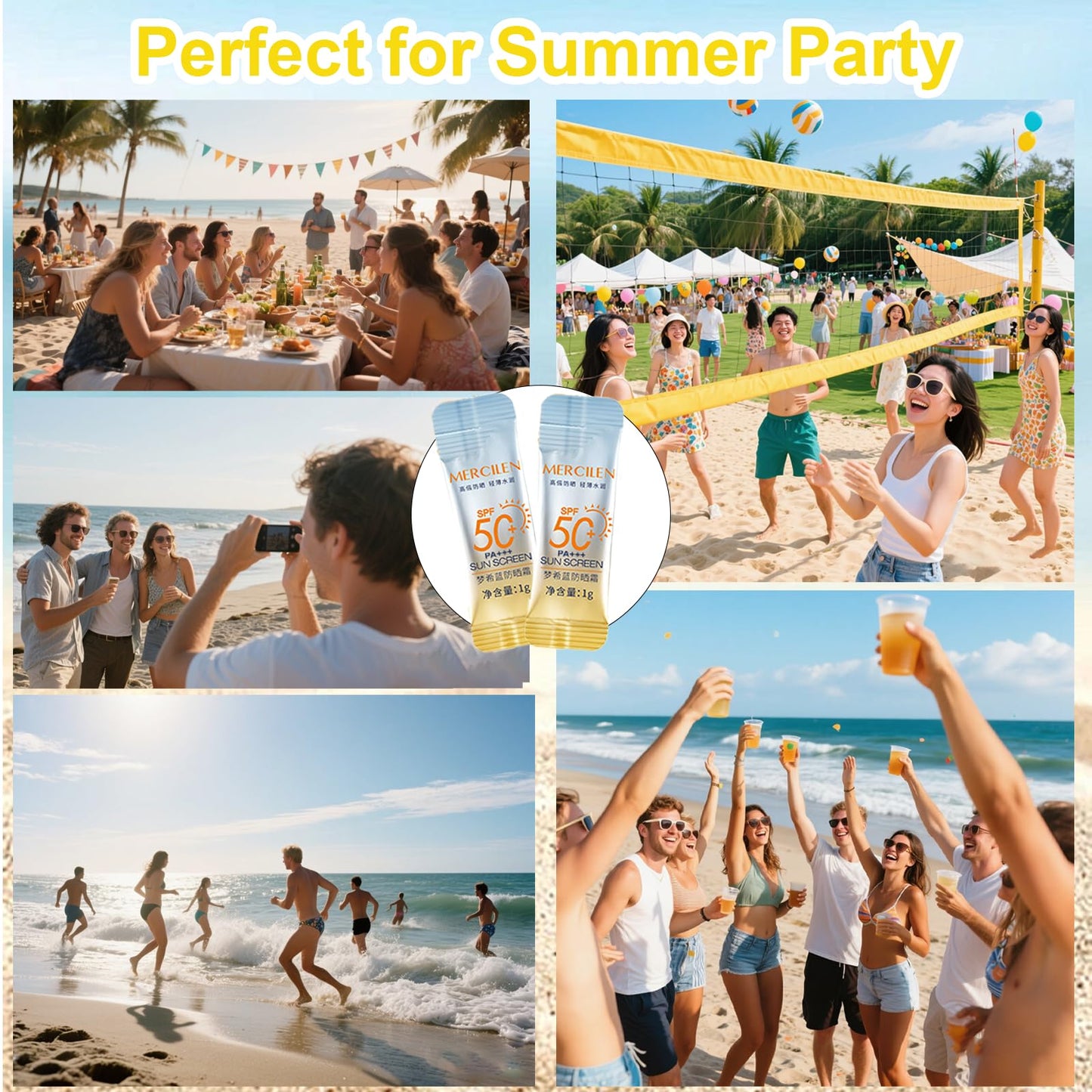 Okerker 30PCS Mini Sunscreen SPF50+ PA+++ – Travel Size, Lightweight & Water-Resistant for Face & Body