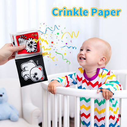 OKOOKO 12PCS High-Contrast Soft Baby Books – Washable Cloth Bath Books for Newborns, Infants, Toddlers