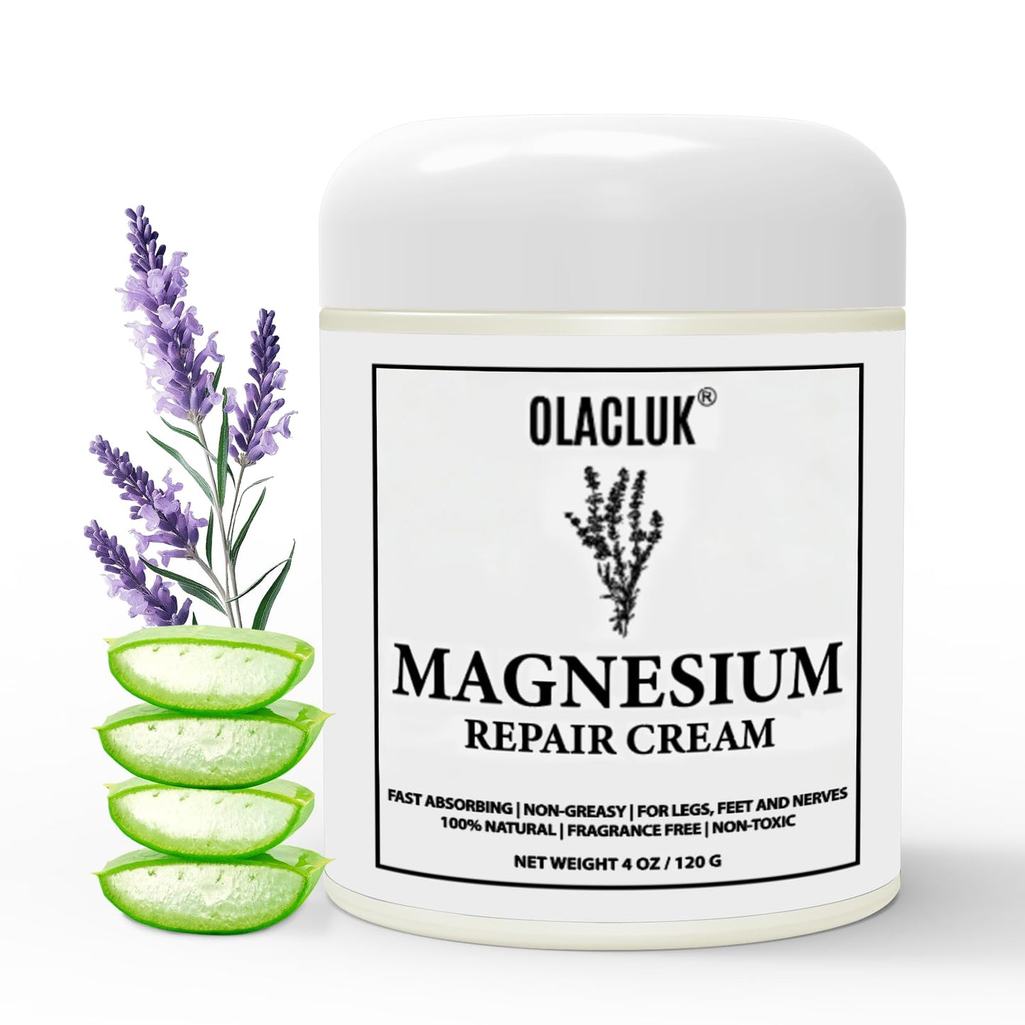 OLACLUK Neuropathy Cream — Magnesium Nerve Relief Lotion for Sleep & Relaxation (4 oz)