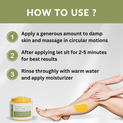 Olahoni Kojic Acid Turmeric & Manuka Honey Sugar Scrub – Exfoliate, Brighten, Hydrate – 18 oz Jar – Made in USA